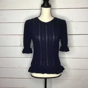 New INC Popcorn Stich Pullover Sweater Indigo Sea